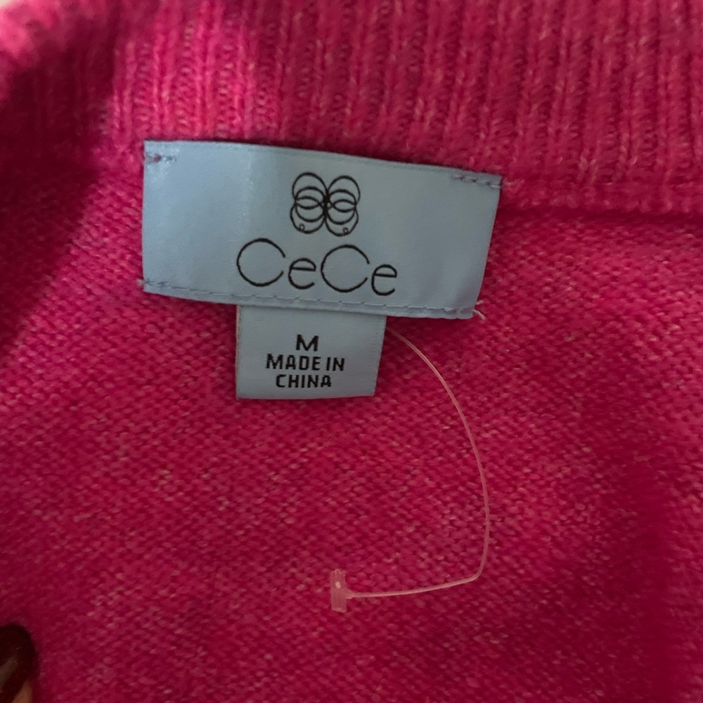 CeCe Fuchsia Sweater with Pearl Details - Picture 5 of 15
